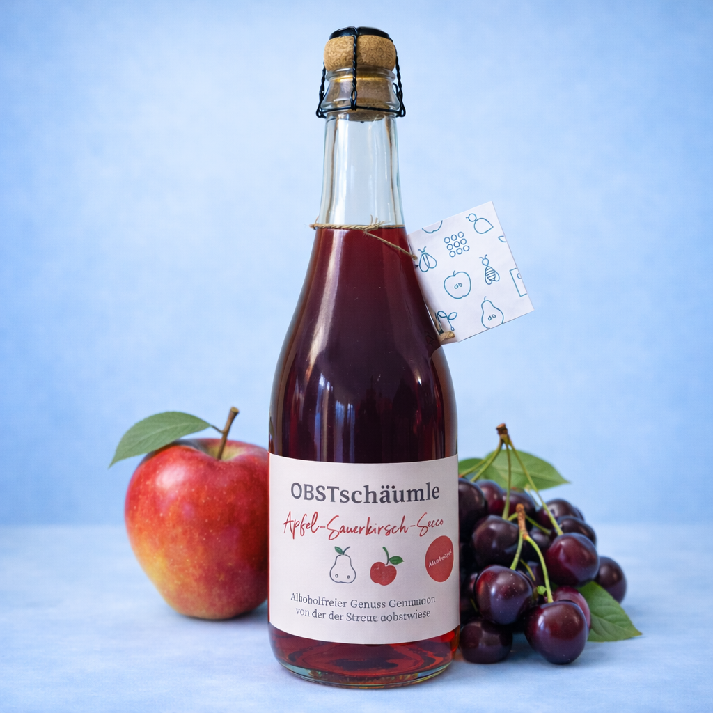 alkoholfreier Apfel-Sauerkirsch-Secco